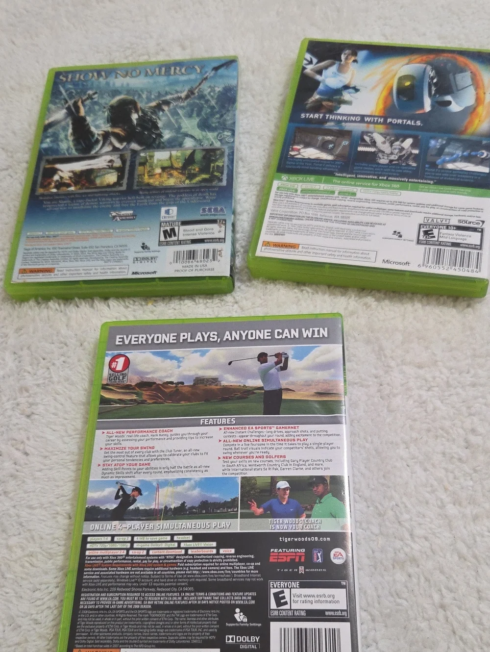 XBOX 360 SET OF 3 VIDEO GAMES